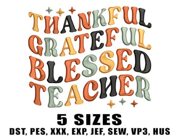 Review: Thankful Teacher Embroidery Design for Fall Projects