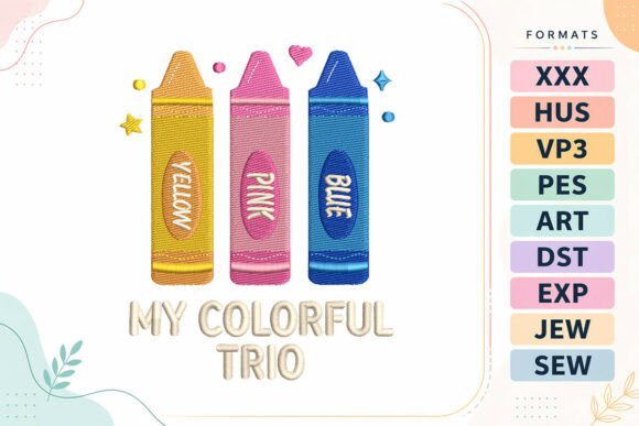 Review: Trio Crayon Back to School Embroidery Design