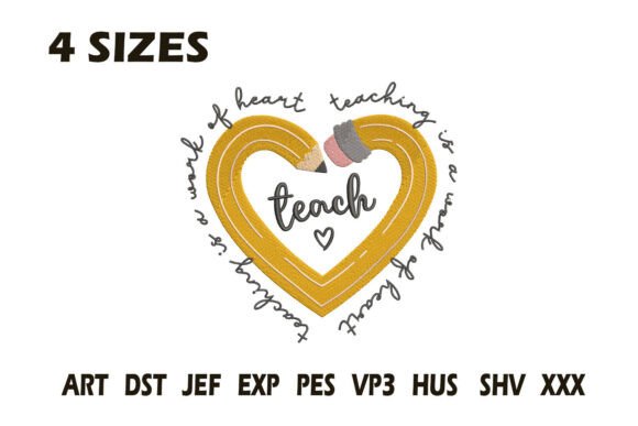 Teacher Pencil Heart Embroidery Review